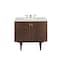 James Martin Vanities Amberly 36in Single Vanity, Mid-Century Walnut w/ 3 CM Ethereal Noctis Top 670-V36-WLT-3ENC - alternate 1